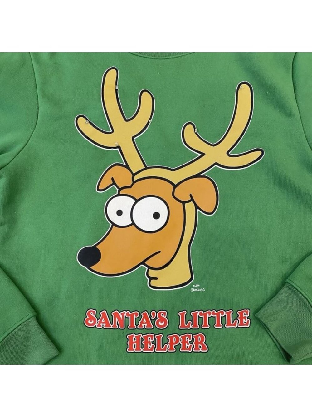Simpsons Christmas Sweatshirt Santa's Little Helper Dog Size Small *No lights